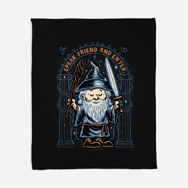 Just Speak Friend-None-Fleece-Blanket-glitchygorilla