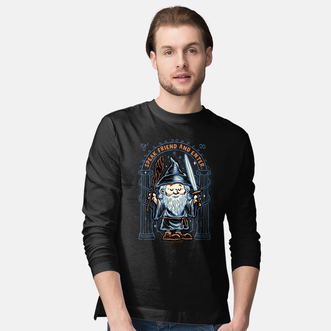 Just Speak Friend-Mens-Long Sleeved-Tee-glitchygorilla