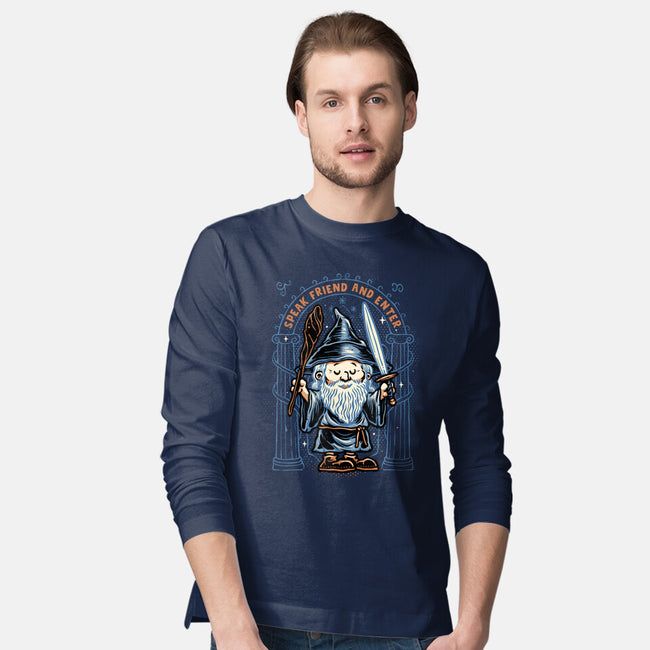 Just Speak Friend-Mens-Long Sleeved-Tee-glitchygorilla