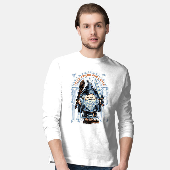 Just Speak Friend-Mens-Long Sleeved-Tee-glitchygorilla
