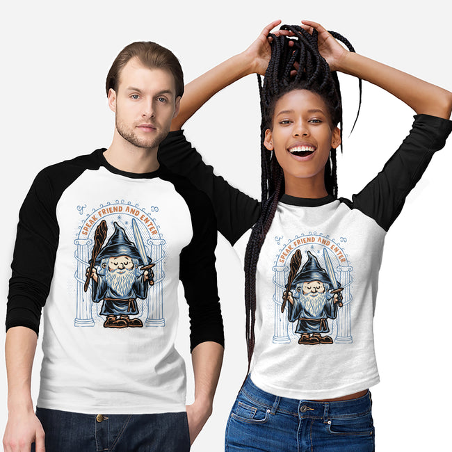 Just Speak Friend-Unisex-Baseball-Tee-glitchygorilla