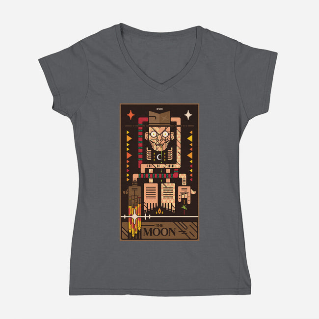 Freddy The Moon Man-Womens-V-Neck-Tee-BadBox
