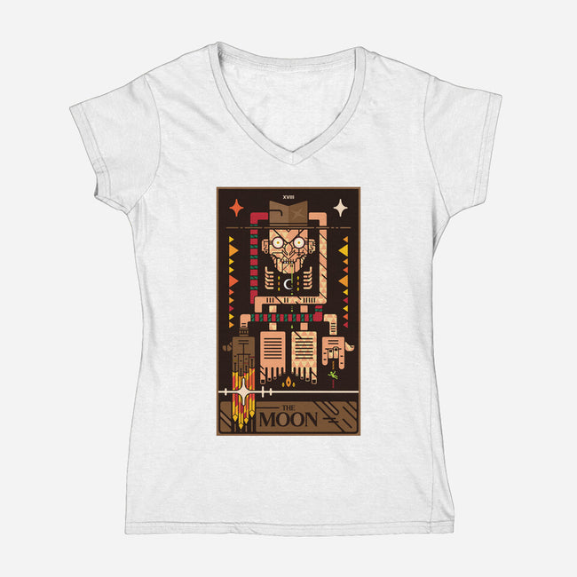 Freddy The Moon Man-Womens-V-Neck-Tee-BadBox