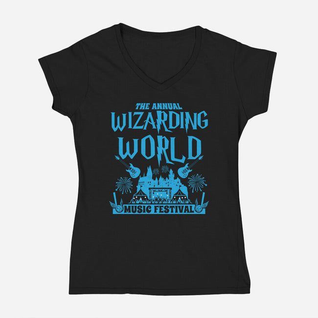 Wizarding World Music Festival-Womens-V-Neck-Tee-Boggs Nicolas
