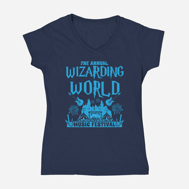 Wizarding World Music Festival-Womens-V-Neck-Tee-Boggs Nicolas