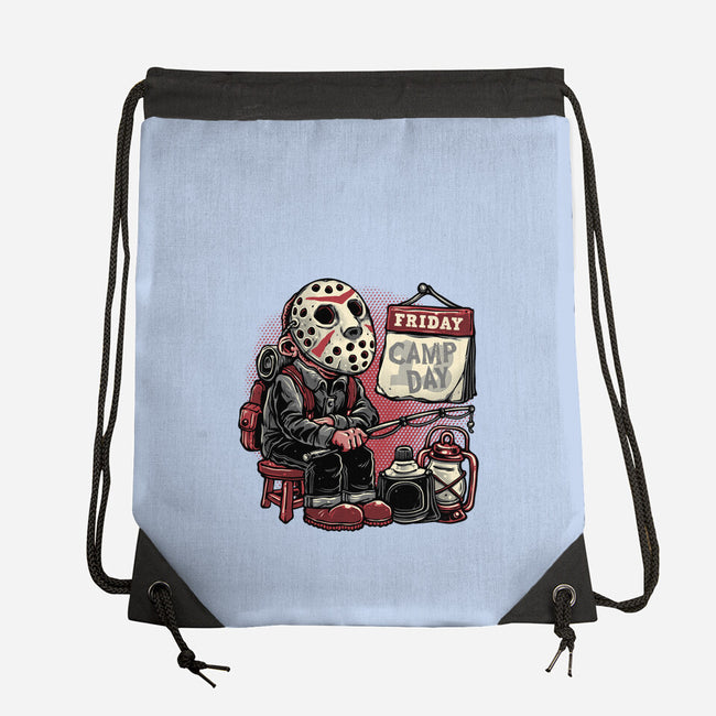 Friday Is Camp Day-None-Drawstring-Bag-glitchygorilla