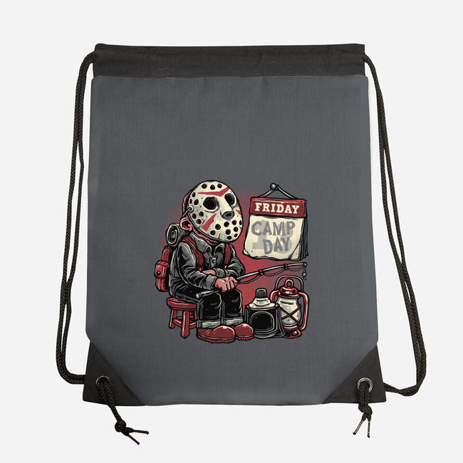 Friday Is Camp Day-None-Drawstring-Bag-glitchygorilla