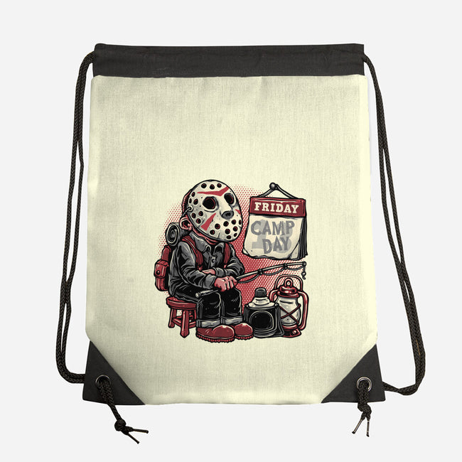 Friday Is Camp Day-None-Drawstring-Bag-glitchygorilla
