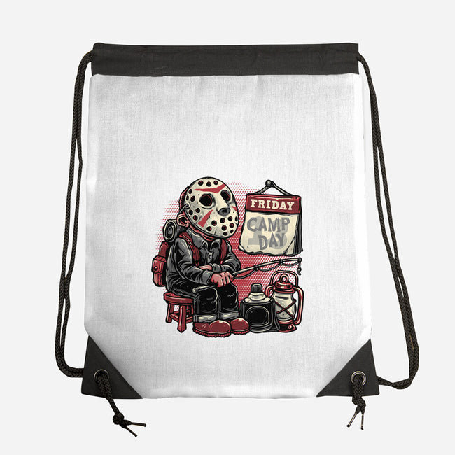 Friday Is Camp Day-None-Drawstring-Bag-glitchygorilla