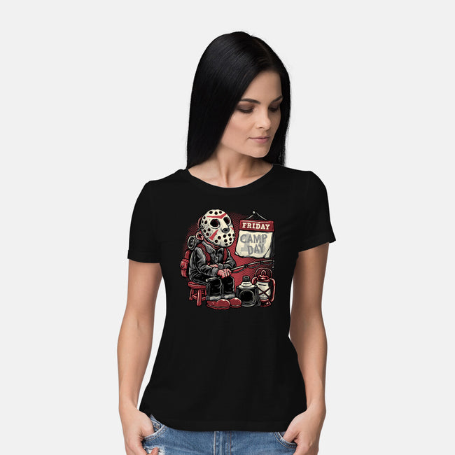 Friday Is Camp Day-Womens-Basic-Tee-glitchygorilla