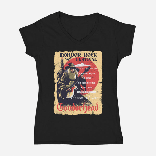 Mordor Fest-Womens-V-Neck-Tee-zascanauta