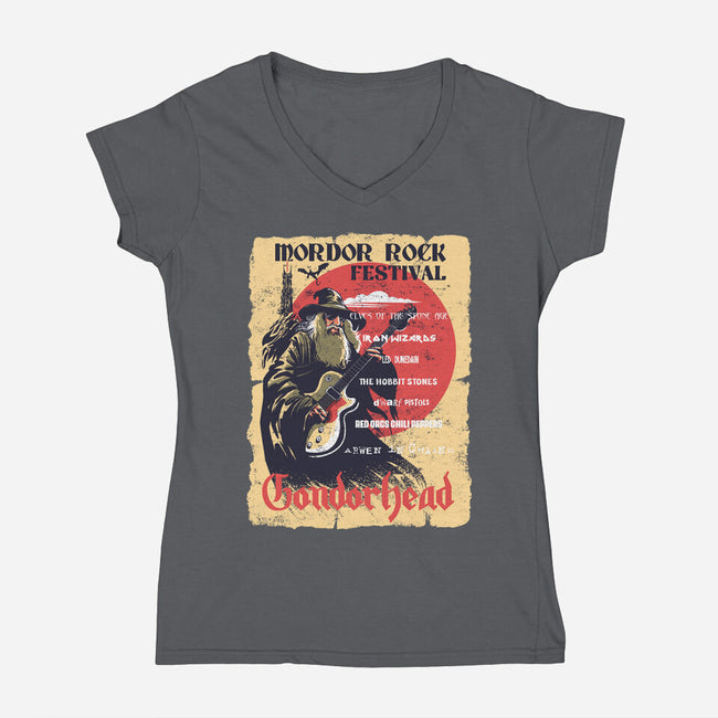 Mordor Fest-Womens-V-Neck-Tee-zascanauta