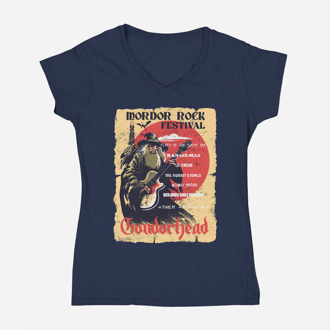 Mordor Fest-Womens-V-Neck-Tee-zascanauta