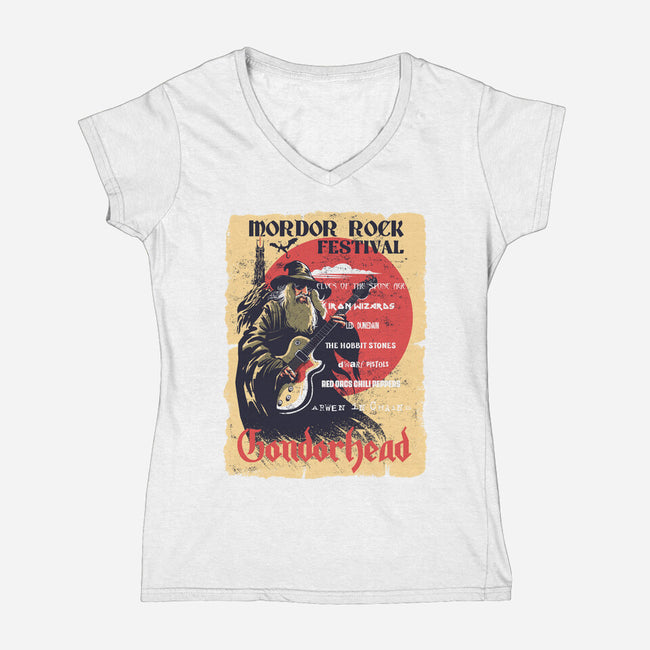 Mordor Fest-Womens-V-Neck-Tee-zascanauta