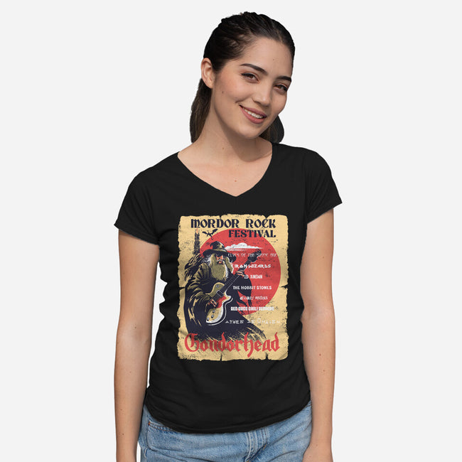Mordor Fest-Womens-V-Neck-Tee-zascanauta