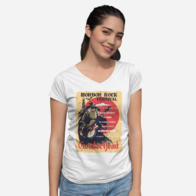 Mordor Fest-Womens-V-Neck-Tee-zascanauta