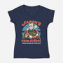 Jason's Swim School-Womens-V-Neck-Tee-Marinho