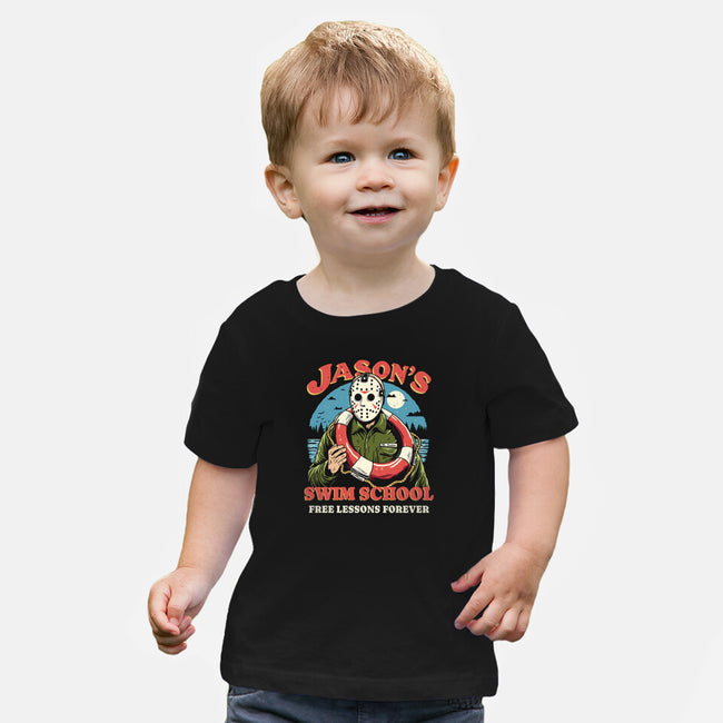 Jason's Swim School-Baby-Basic-Tee-Marinho