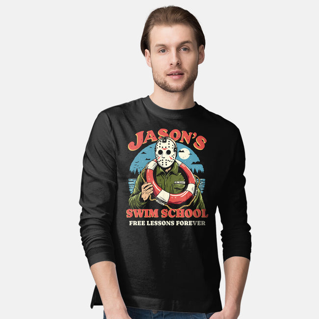 Jason's Swim School-Mens-Long Sleeved-Tee-Marinho