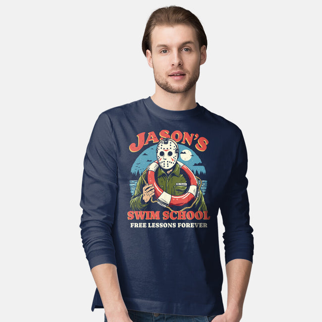 Jason's Swim School-Mens-Long Sleeved-Tee-Marinho