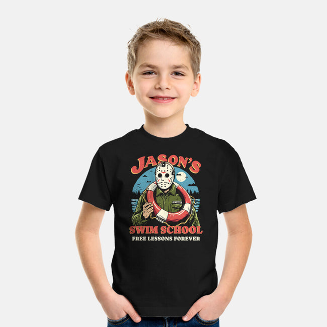 Jason's Swim School-Youth-Basic-Tee-Marinho