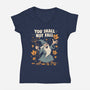 You Shall Not Fall-Womens-V-Neck-Tee-Marinho