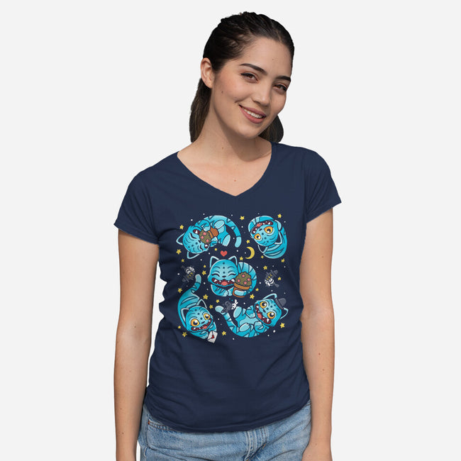 Chinese Tiger-Womens-V-Neck-Tee-Vallina84