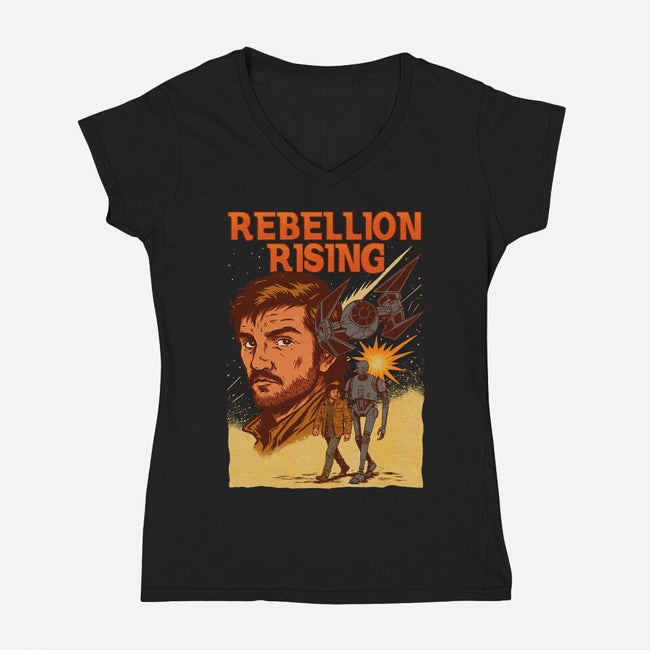 Rebellion Rising-Womens-V-Neck-Tee-GedWorks