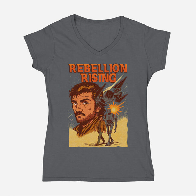 Rebellion Rising-Womens-V-Neck-Tee-GedWorks