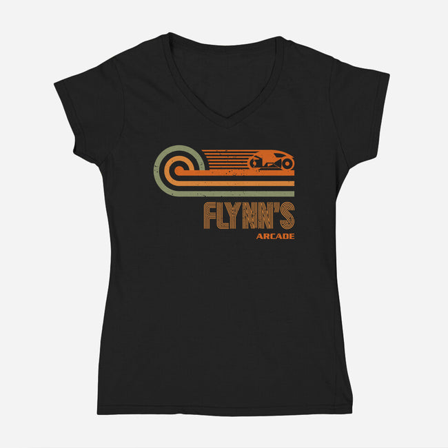 Retro Vintage Arcade-Womens-V-Neck-Tee-retrodivision