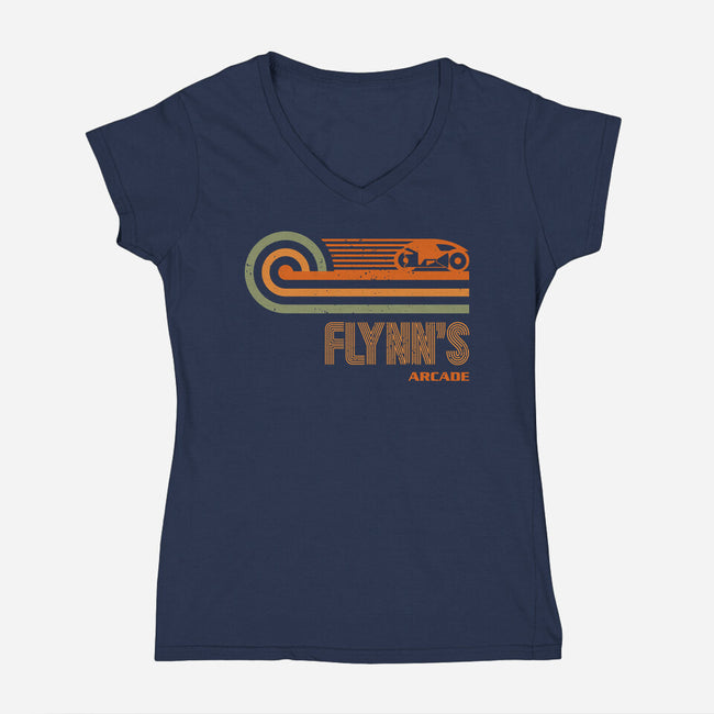 Retro Vintage Arcade-Womens-V-Neck-Tee-retrodivision
