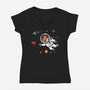 Outer Office Space-Womens-V-Neck-Tee-Boggs Nicolas