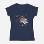 Outer Office Space-Womens-V-Neck-Tee-Boggs Nicolas