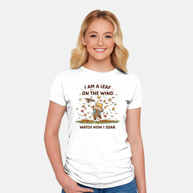 Autumn Leaves On The Wind-Womens-Fitted-Tee-kg07