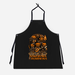 Dungeon Pumpkin RPG-Unisex-Kitchen-Apron-Studio Mootant