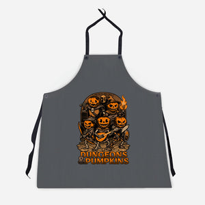 Dungeon Pumpkin RPG-Unisex-Kitchen-Apron-Studio Mootant