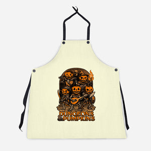 Dungeon Pumpkin RPG-Unisex-Kitchen-Apron-Studio Mootant