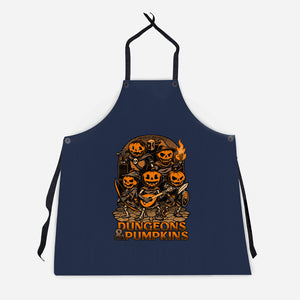 Dungeon Pumpkin RPG-Unisex-Kitchen-Apron-Studio Mootant