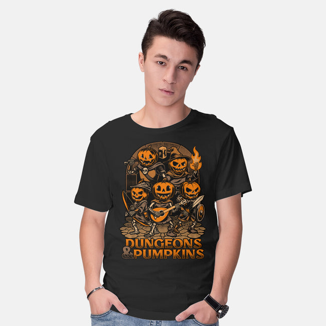 Dungeon Pumpkin RPG-Mens-Basic-Tee-Studio Mootant
