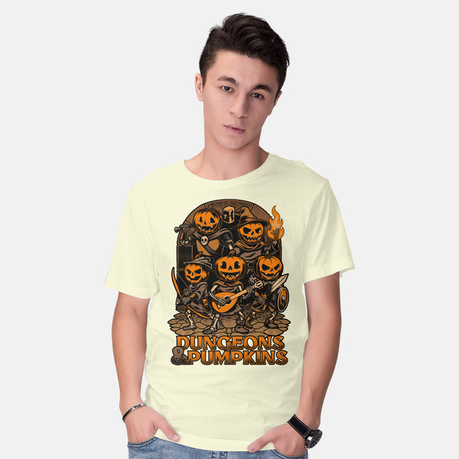 Dungeon Pumpkin RPG-Mens-Basic-Tee-Studio Mootant