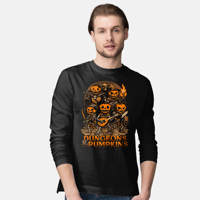 Dungeon Pumpkin RPG-Mens-Long Sleeved-Tee-Studio Mootant