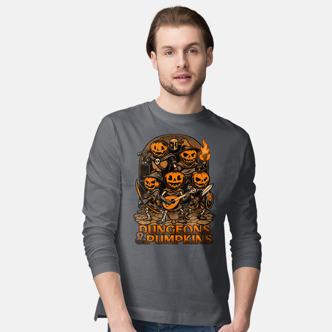 Dungeon Pumpkin RPG-Mens-Long Sleeved-Tee-Studio Mootant