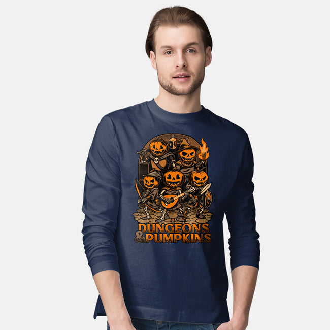 Dungeon Pumpkin RPG-Mens-Long Sleeved-Tee-Studio Mootant