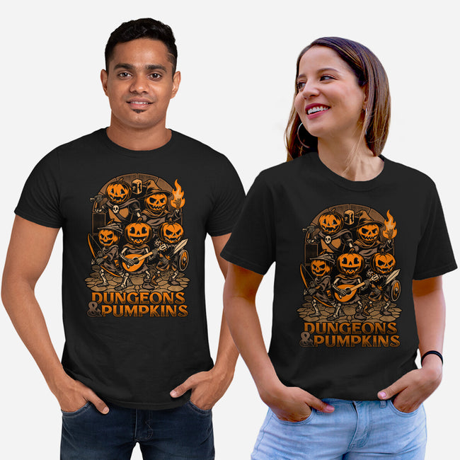 Dungeon Pumpkin RPG-Unisex-Basic-Tee-Studio Mootant