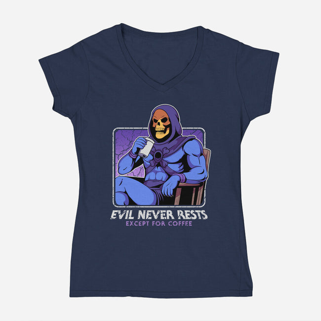 Eternia's Coffee Break-Womens-V-Neck-Tee-hirolabs