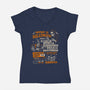 Highway To Halloween-Womens-V-Neck-Tee-eduely