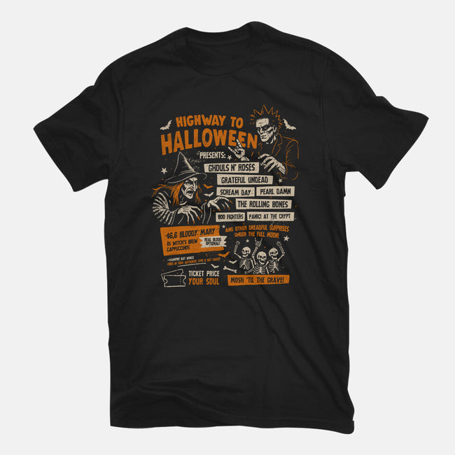 Highway To Halloween-Mens-Basic-Tee-eduely