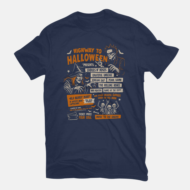 Highway To Halloween-Mens-Basic-Tee-eduely
