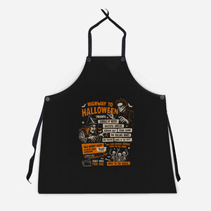 Highway To Halloween-Unisex-Kitchen-Apron-eduely