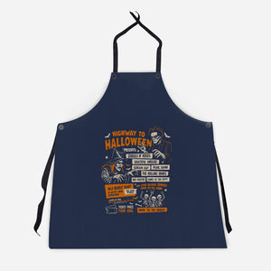 Highway To Halloween-Unisex-Kitchen-Apron-eduely